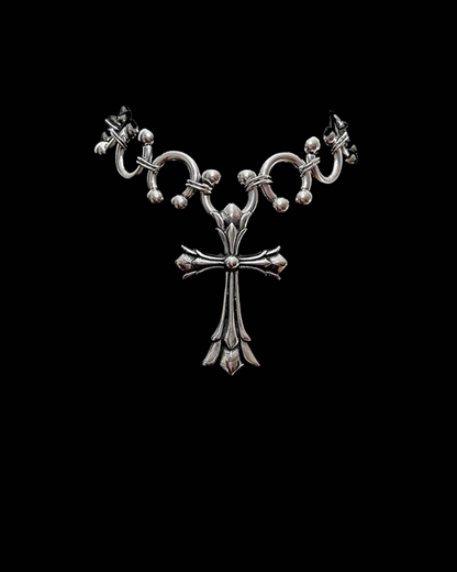 Crimson Cross Choker
